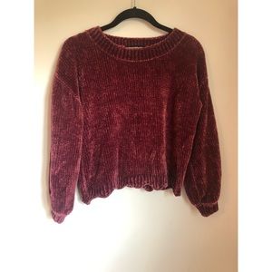 Chenille scalloped sweater